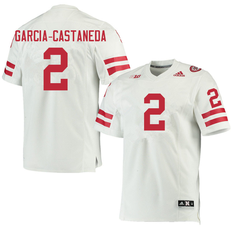 Men #2 Isaiah Garcia-Castaneda Nebraska Cornhuskers College Football Jerseys Sale-White